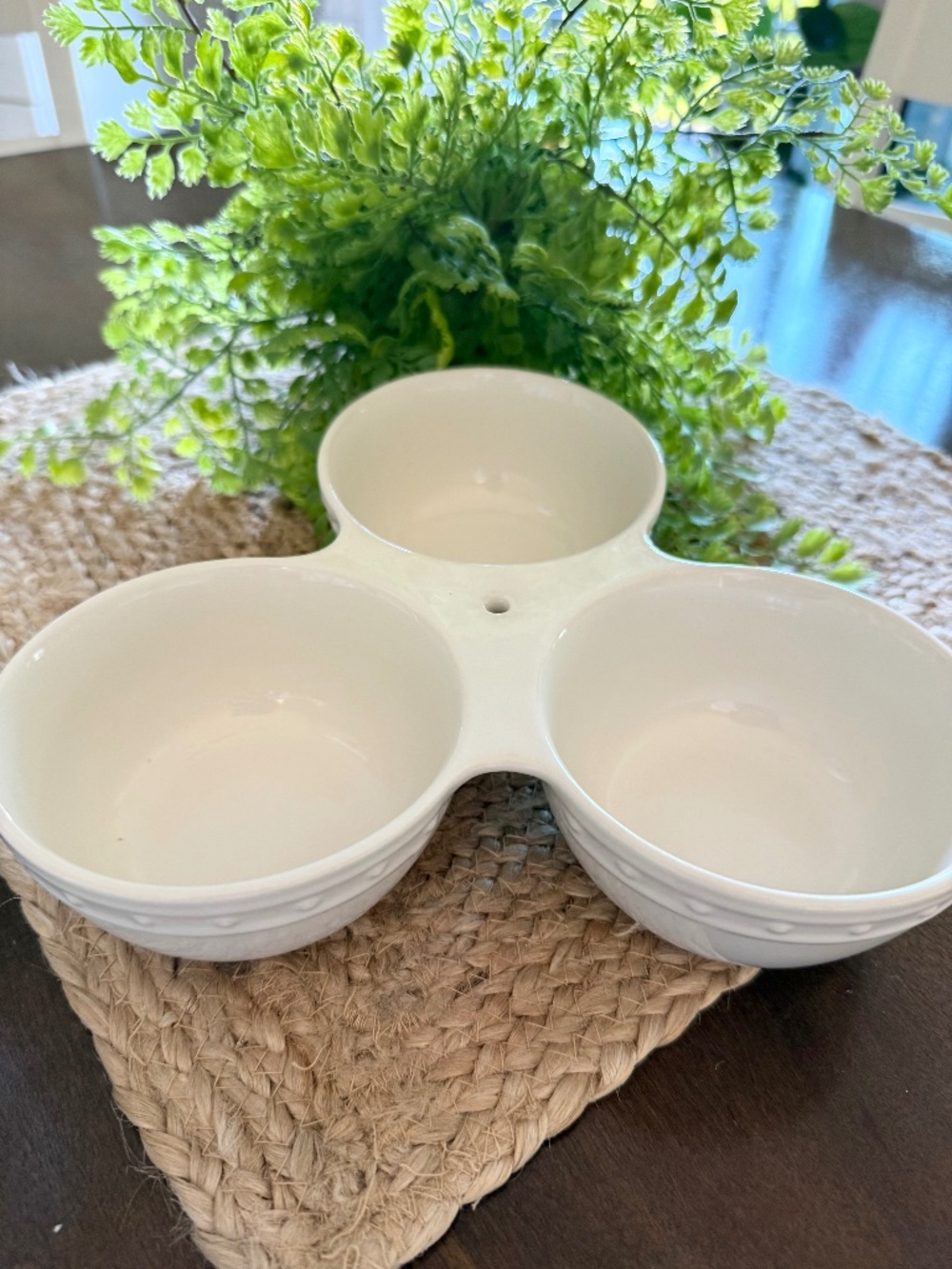 Nora Fleming Retried Pearl Dot Triple Dish
